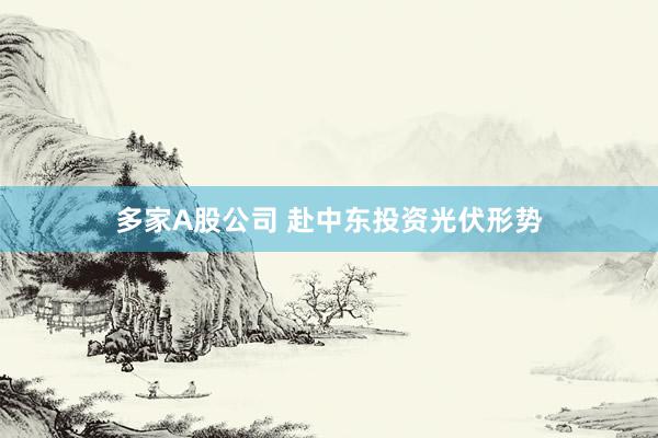 多家A股公司 赴中东投资光伏形势